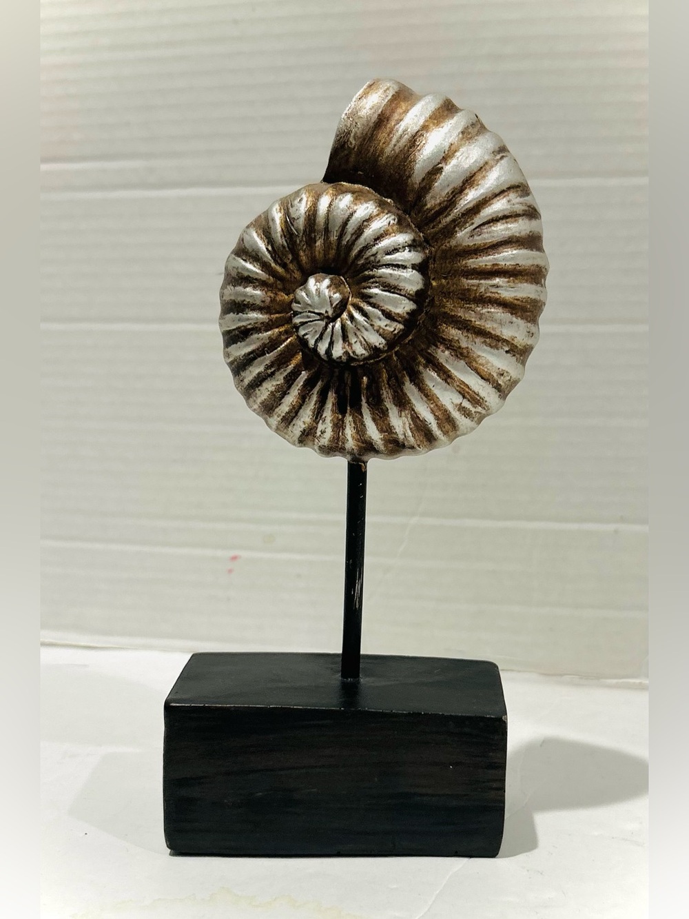 Spiral Shell Table Sculpture/ Beach House Ocean Art Bookend Apt Dorm Decor